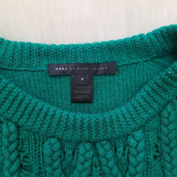 Marc by Marc Jacobs Green Cable Knit Sweater Size S - Picture 4 of 16